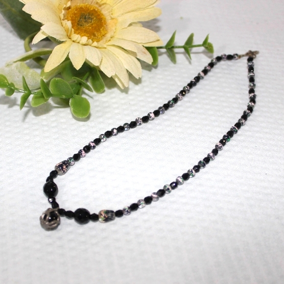 Women's H/M Black & Black/Pink Beaded Necklace - Picture 5 of 16